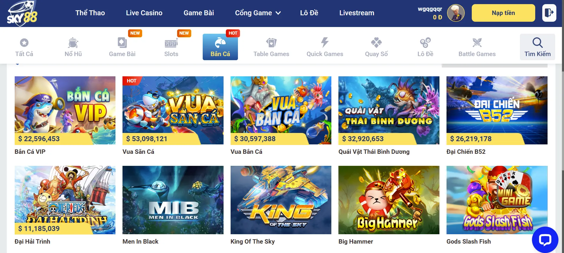 Tham gia kho tàng game độc đáo của Sky88